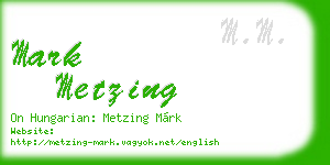 mark metzing business card